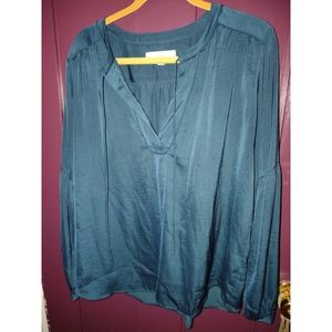Long Sleeve Satin Blouse